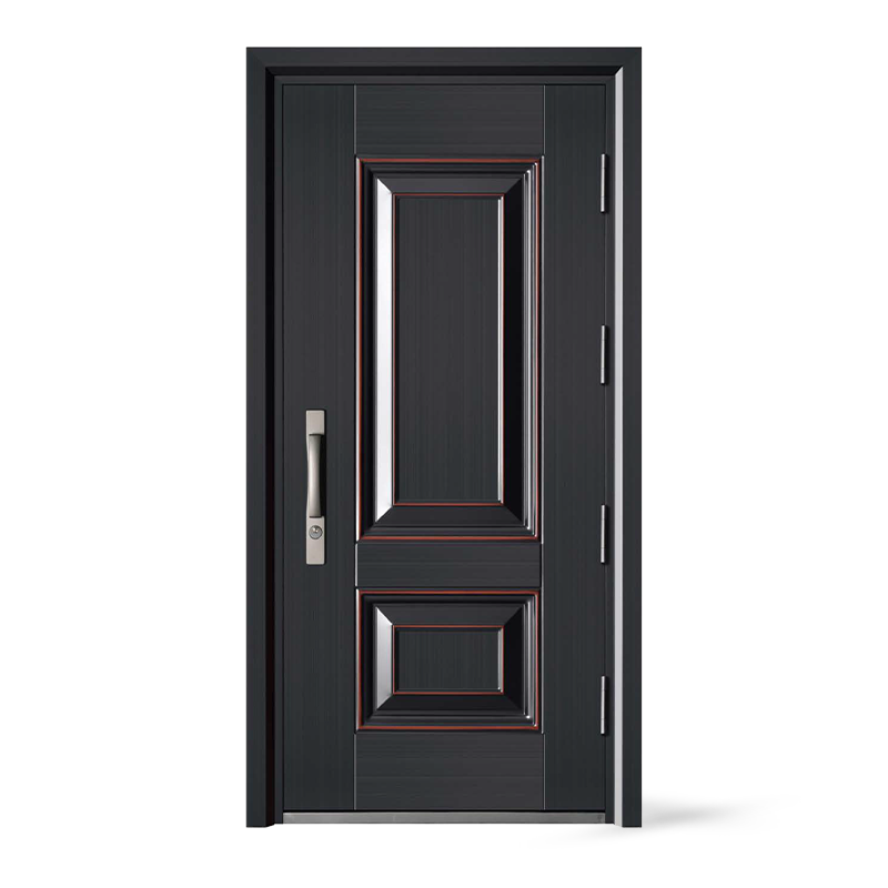 Puerta de entrada de acero resistente a los rayos UV de color cobre con una sola apertura