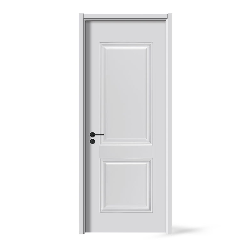 Puerta de madera maciza de teca pintada en blanco con PVC