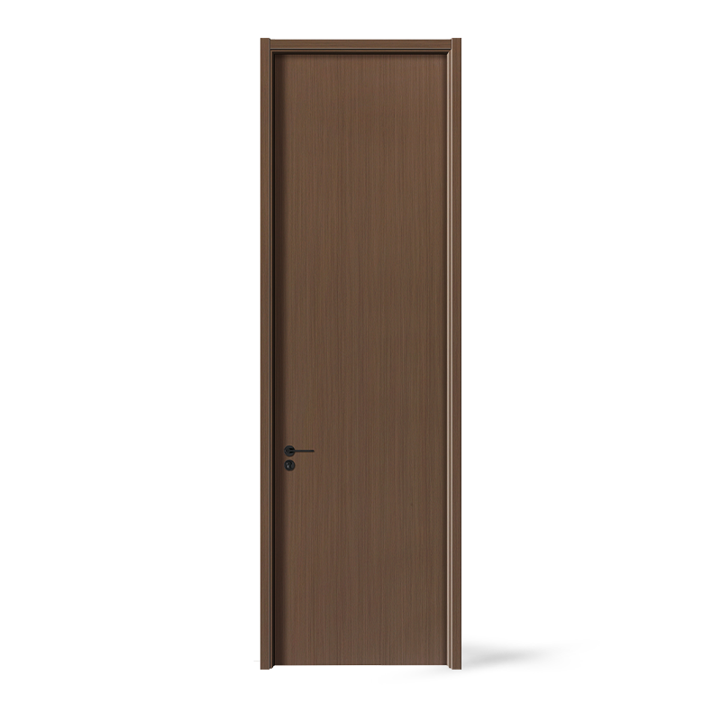 Puerta de madera maciza interior de PVC con chapa de nogal negro